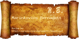 Marinkovics Bernadett névjegykártya